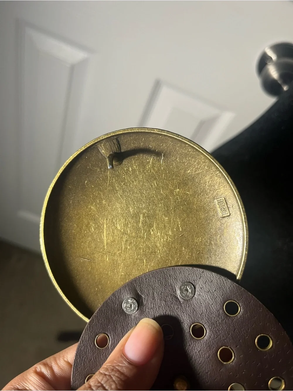 Boho Vintage Brown Leather Disc Statement Belt with Gold Medallions